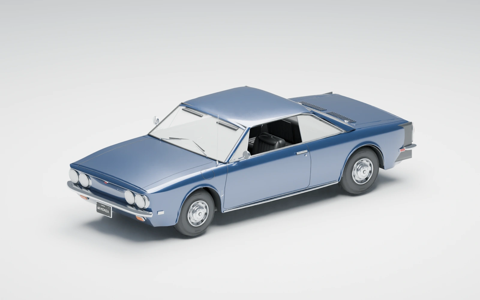 The Corvair’s navy exterior and body panels