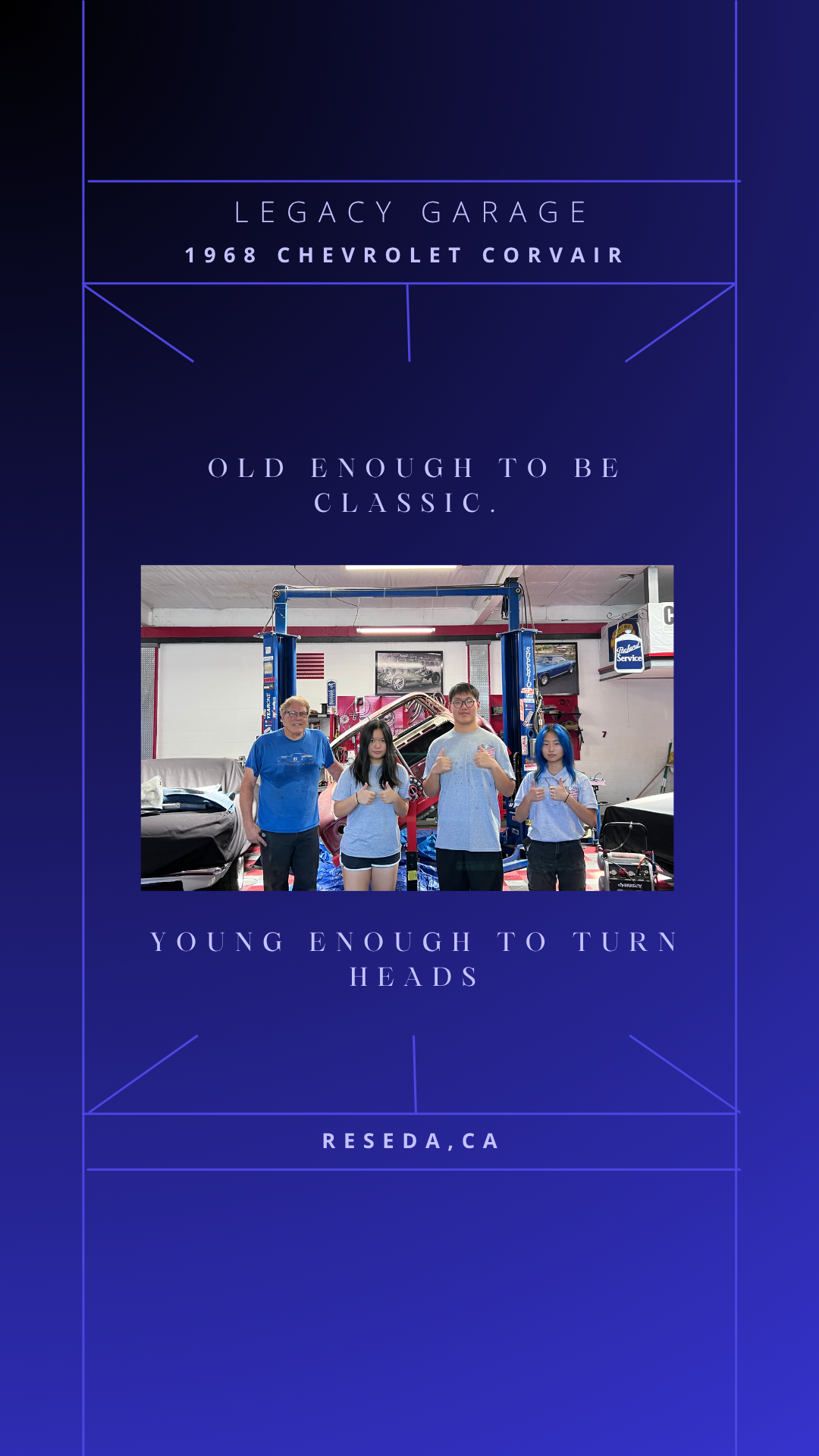 Legacy Garage team together in the workshop